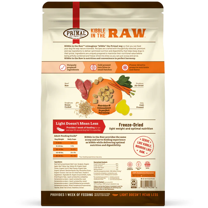 Primal Kibble in the Raw Beef Dog Food - Image 2