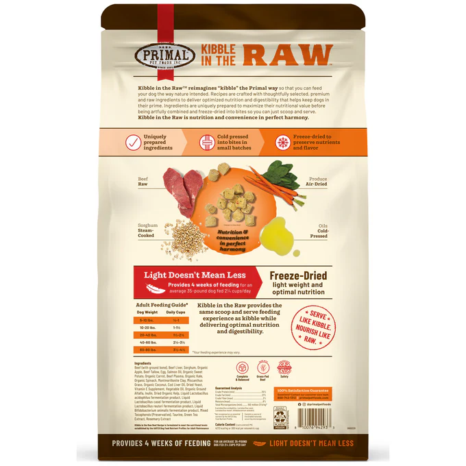 Primal Kibble in the Raw Beef Dog Food - Image 3