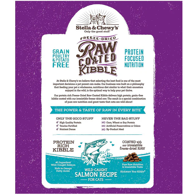 Stella & Chewy's Raw Coated Wild-Caught Salmon Recipe Cat Kibble - 5lbs - Image 2